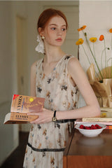 Lace Stitched High Waisted Cake Dress