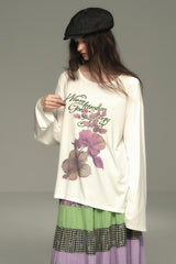 Asymmetrical Neckline Long Sleeve T-Shirt