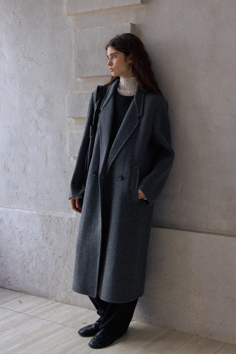 Reversible Tweed Long Duffle Coat
