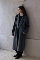 Reversible Tweed Long Duffle Coat