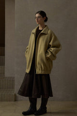 Stand-Up Collar Dropped-Shoulder Reversible Coat