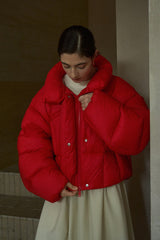 Stand-Up Collar Puff Silhouette Down Jacket