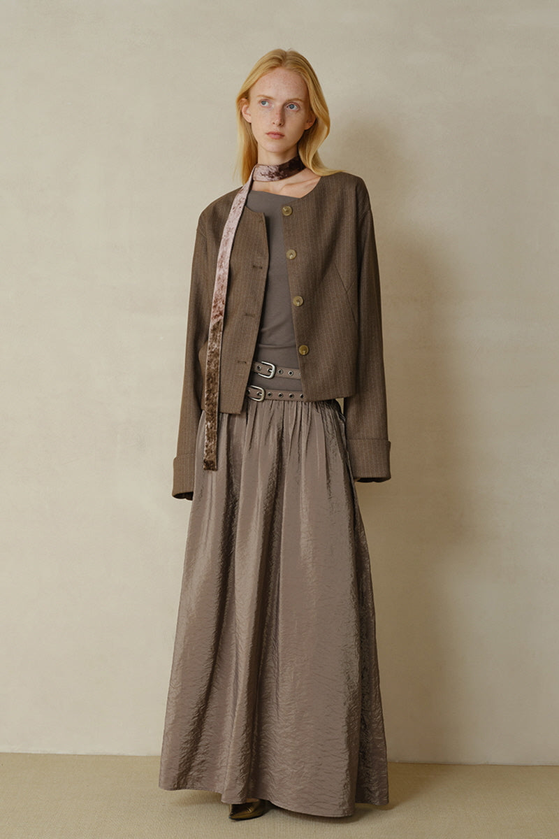 Double Belt Asymmetrical Shoulder Long Sleeve Dress