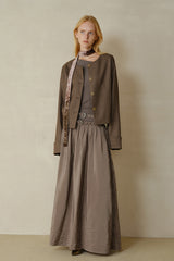 Double Belt Asymmetrical Shoulder Long Sleeve Dress