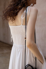Shirred Strap Maxi Dress