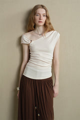 Irregular Slanted Shoulder Vest Top