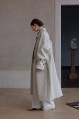 Textured Tunic Long Trench Coat