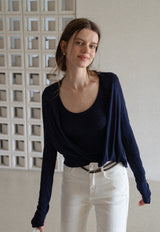 Striped Vest Cardigan Set