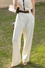 Straight Wide-Leg High-Waist Pants