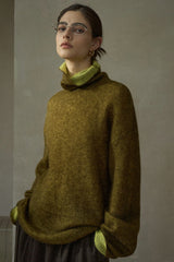 Contrast Turtleneck Sweater