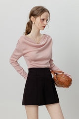 French One-Shoulder Swing Knit