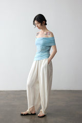 Draped Off-Shoulder Slim Top