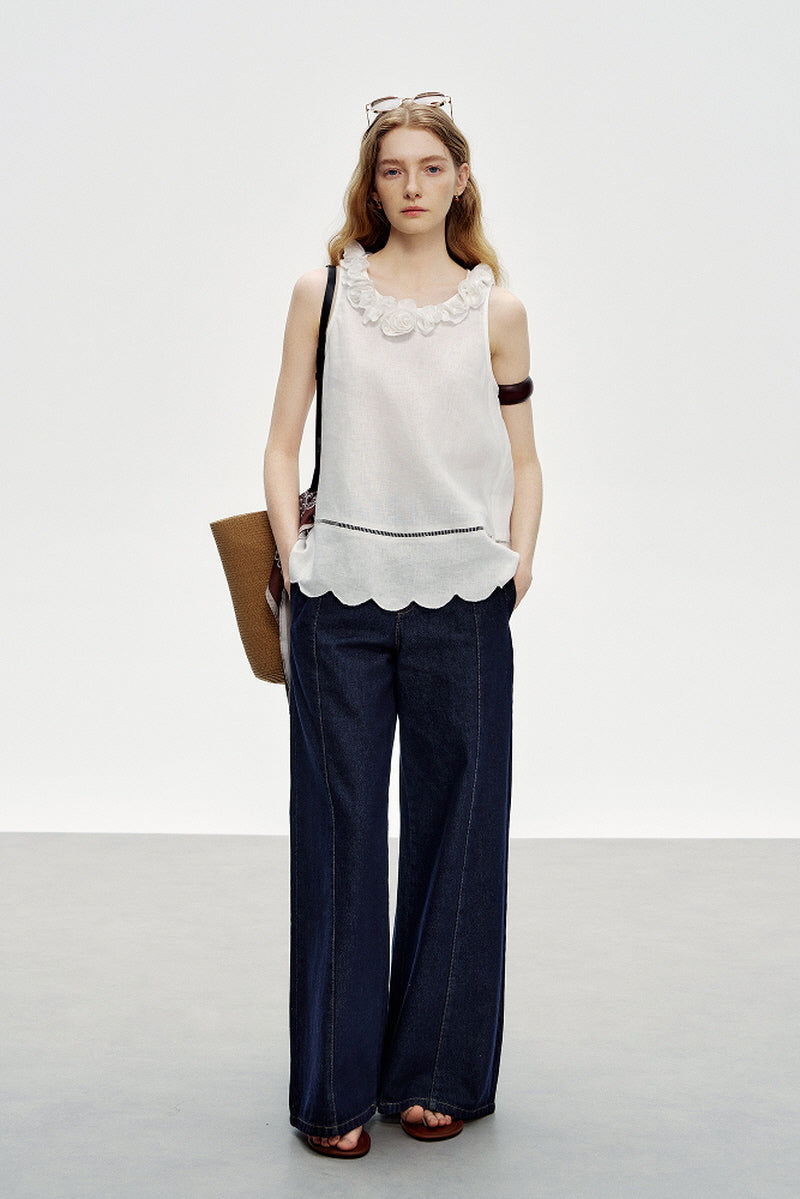 Three-Dimensional Petal Vest Top