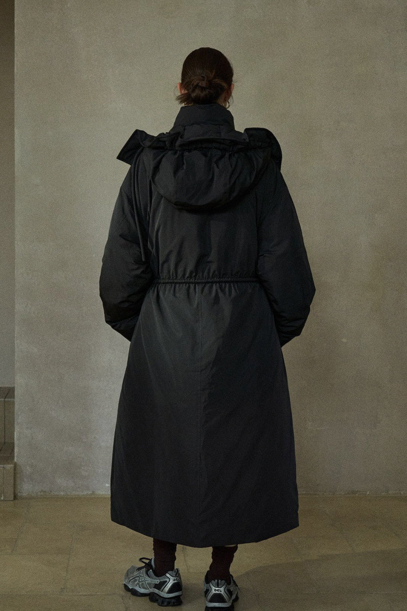 Detachable Bud-Hood Long Down Coat