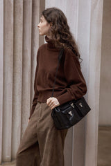 Turtleneck Knitted Pullover Top