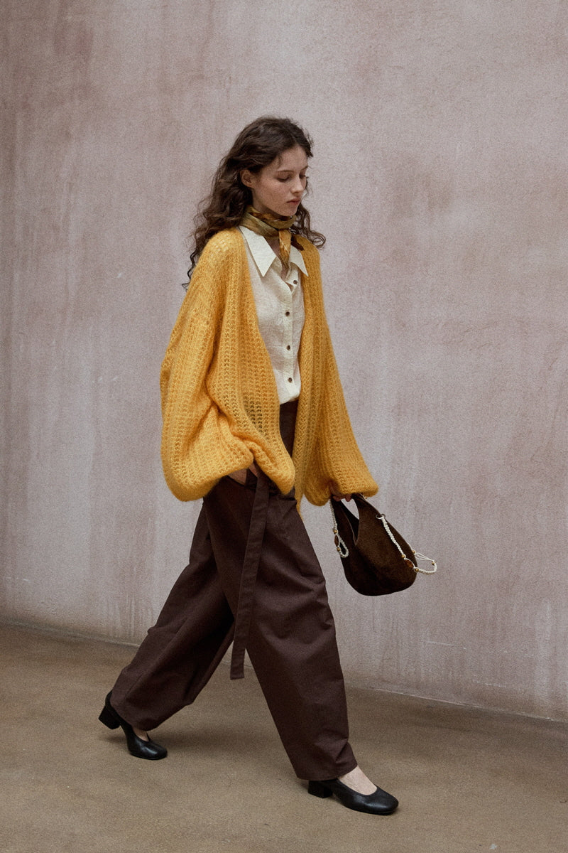 Loose Textured Long-Sleeve Shirt
