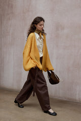 Loose Textured Long-Sleeve Shirt