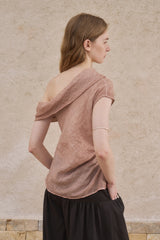 Asymmetrical Pinched-Pleat Lapel Vest