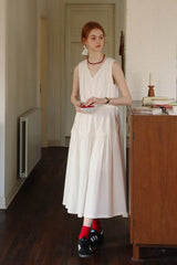 Drawstring V-Neck Sleeveless Long Dress