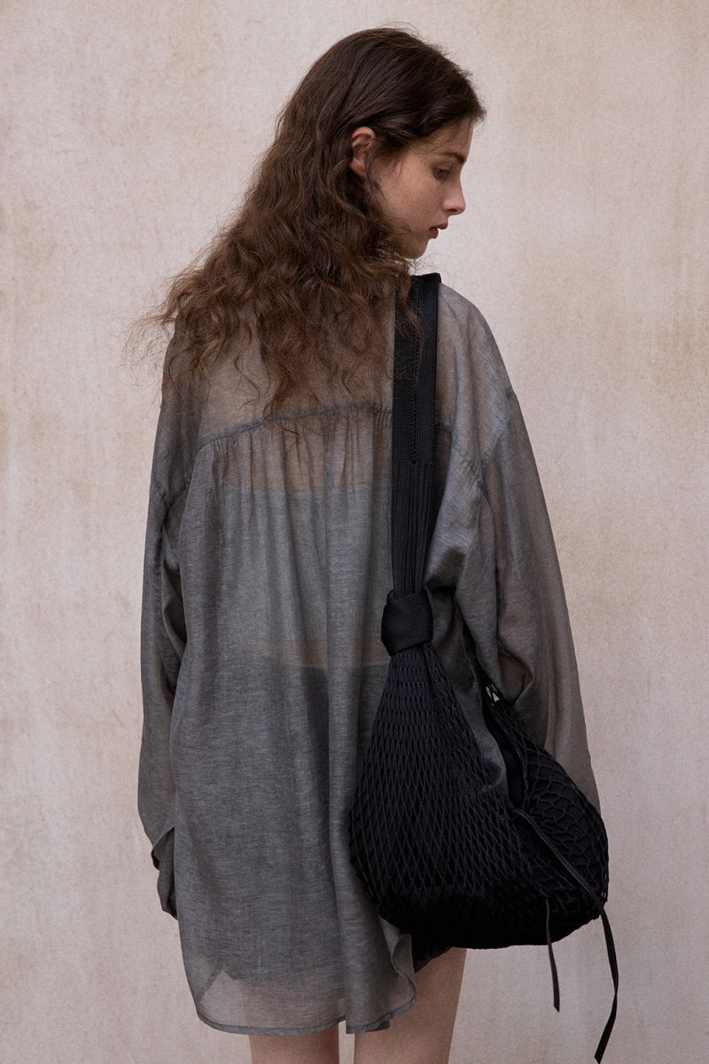 Lace-Up Shredded Cardigan