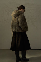 Curly Hooded Plush Jacket