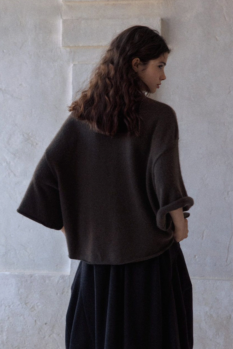 Lazy Loose Mid-Sleeve Pullover