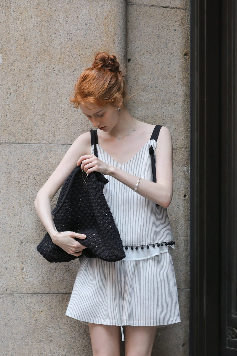 V-Neck Striped Camisole Top