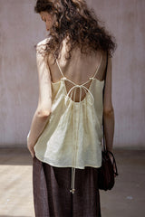 Pleated Backless Holiday Top