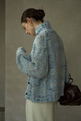 V-Neck Colorful Oil Painting Cardigan