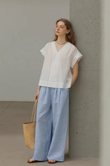 High Waist Wide Leg Striped Pants