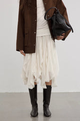 Irregular Lace Stitching Slim Skirt
