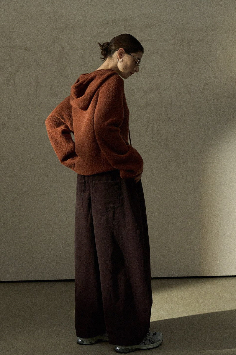 Drawstring Loose-Leg Slacks