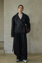 Waist Belted Lapel Duffle Coat