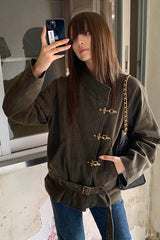 Belted Buckle Jacket Coat