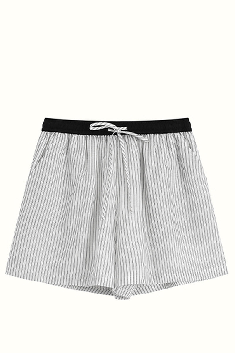 Striped High-Waist Relaxed Shorts