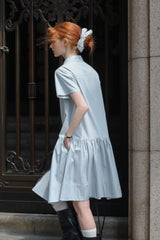 Deconstructed Short-Sleeved Shirt Dress