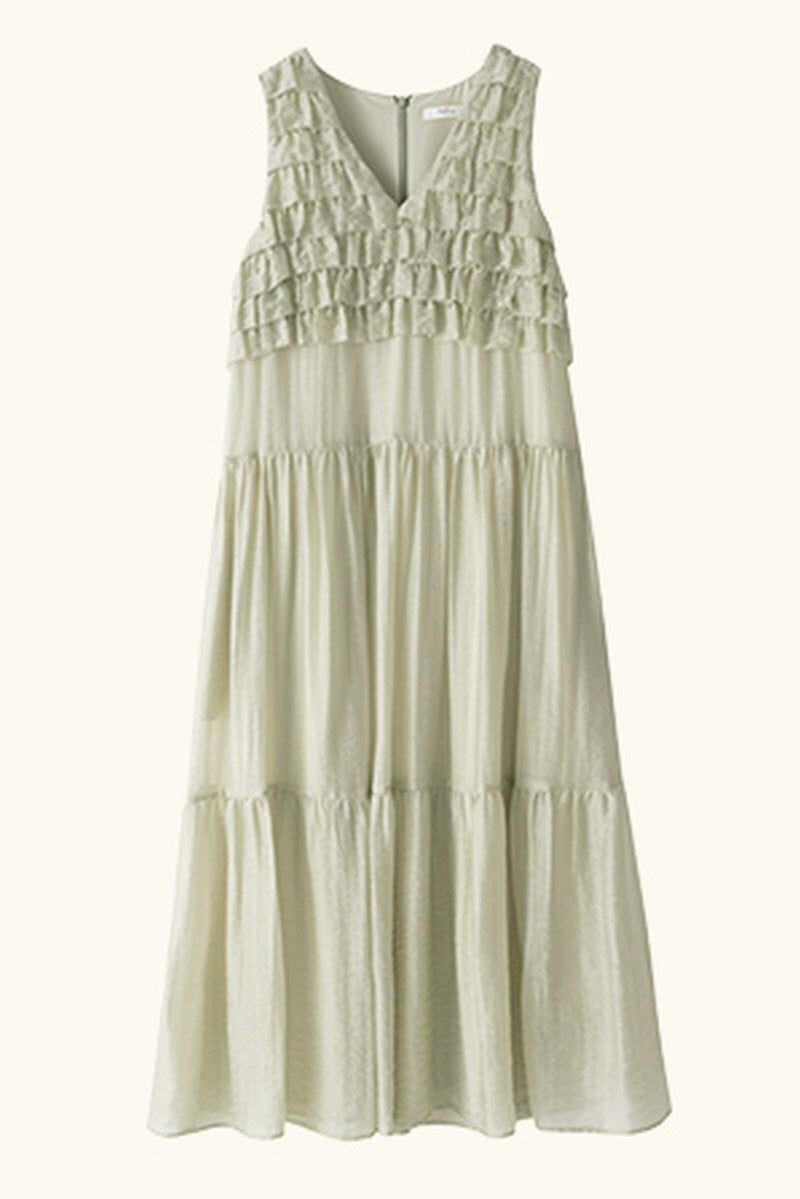 Muccal Edge V-Neck Heavy Industry Sleeveless Cake Dress