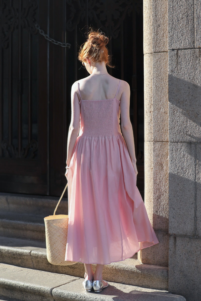 Shirred Cinched Waist Slip Dress