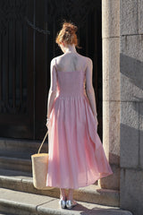 Shirred Cinched Waist Slip Dress