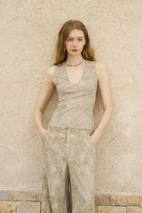 Vintage Layered Oval Neck Vest