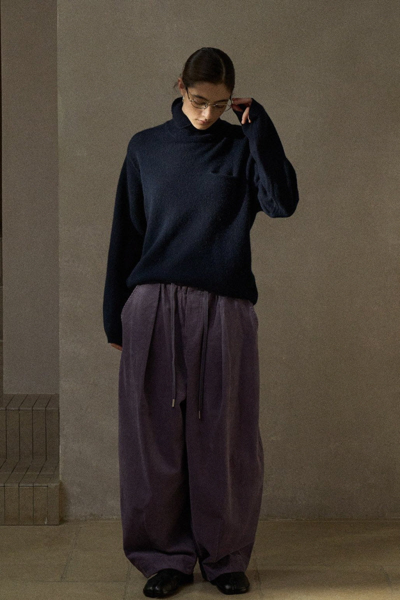 Drawstring Loose-Leg Slacks