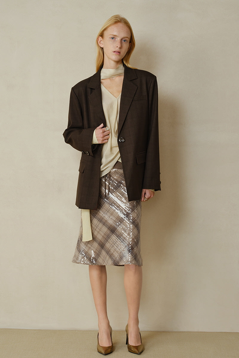 Asymmetrical Front Slit Blazer