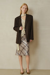 Asymmetrical Front Slit Blazer