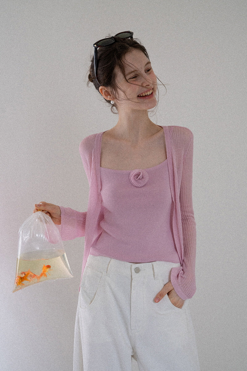 Sweet Temperament Two-Piece Cardigan Set