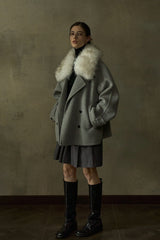 Reversible Statement-Collar Loose Jacket