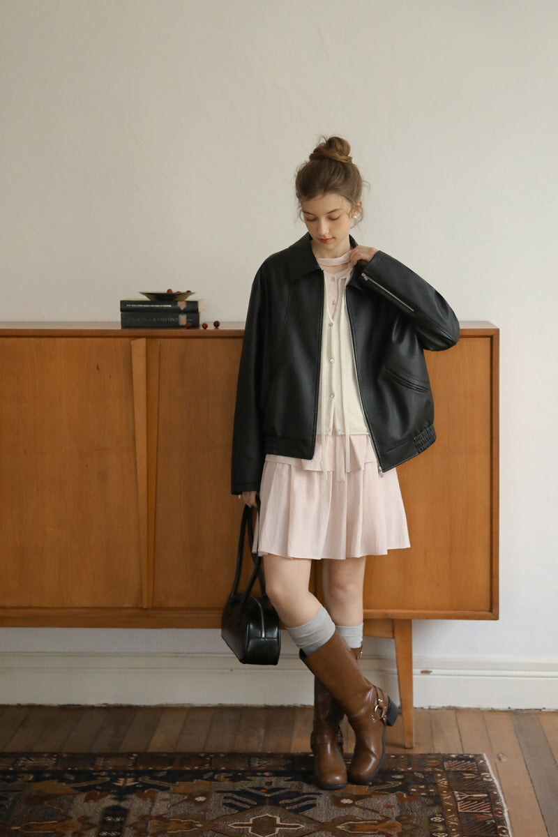 Retro Modern Loose Leather Jacket