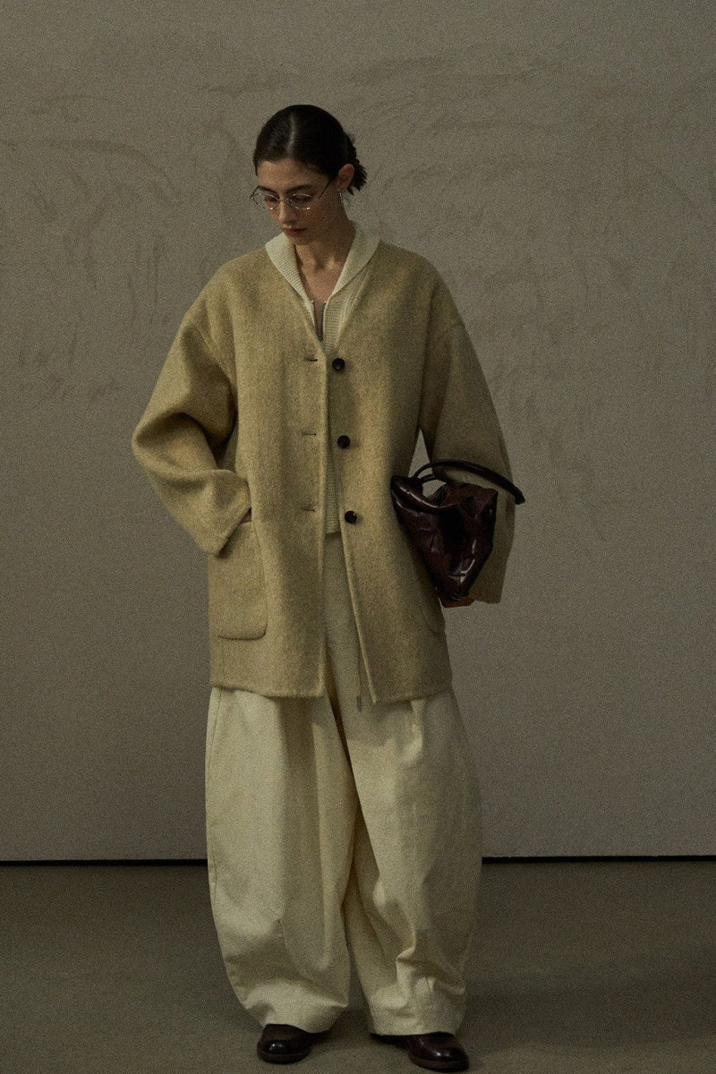 Reversible Tassel-Scarf Duffle Jacket