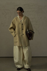 Reversible Tassel-Scarf Duffle Jacket