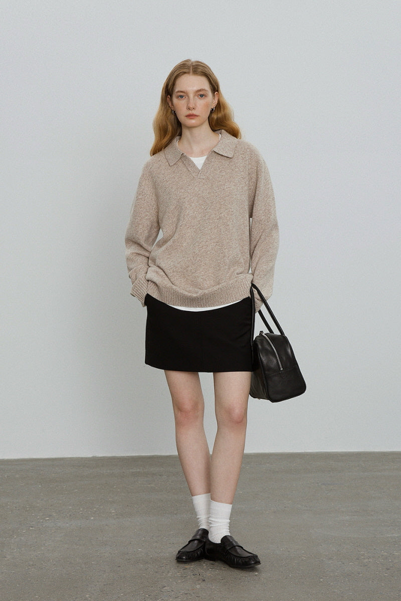 Seagull Neck Pullover Sweater
