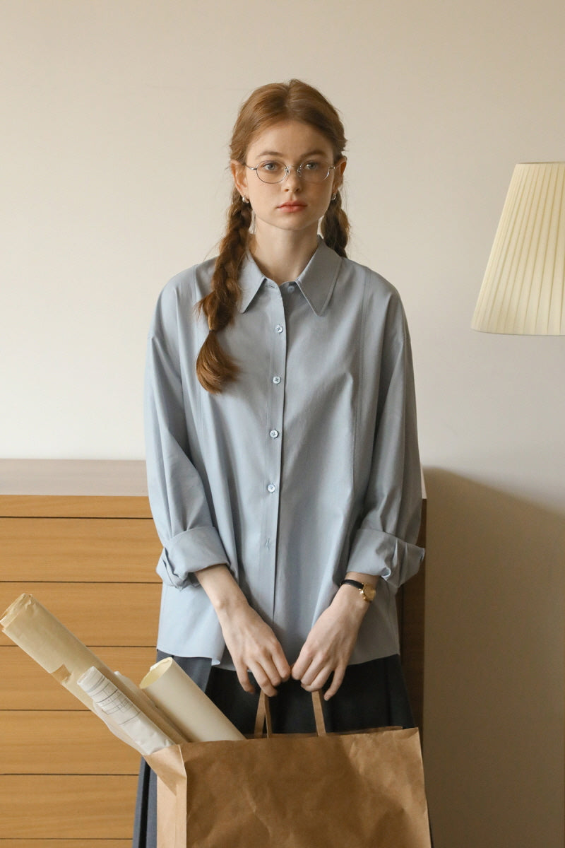 Deconstructed Loose-Fit Long Sleeve Shirt